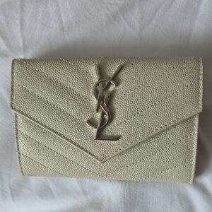 Yves Saint Laurent Beige Textured Wallet
